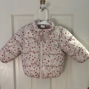 H&M Pink Floral Puffer Jacket